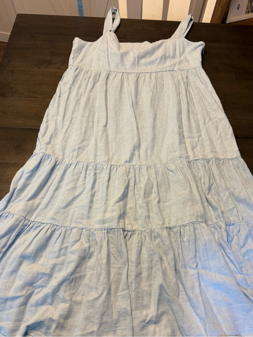 MICHAEL Michael Kors Light Blue Tiered Maxi Dress